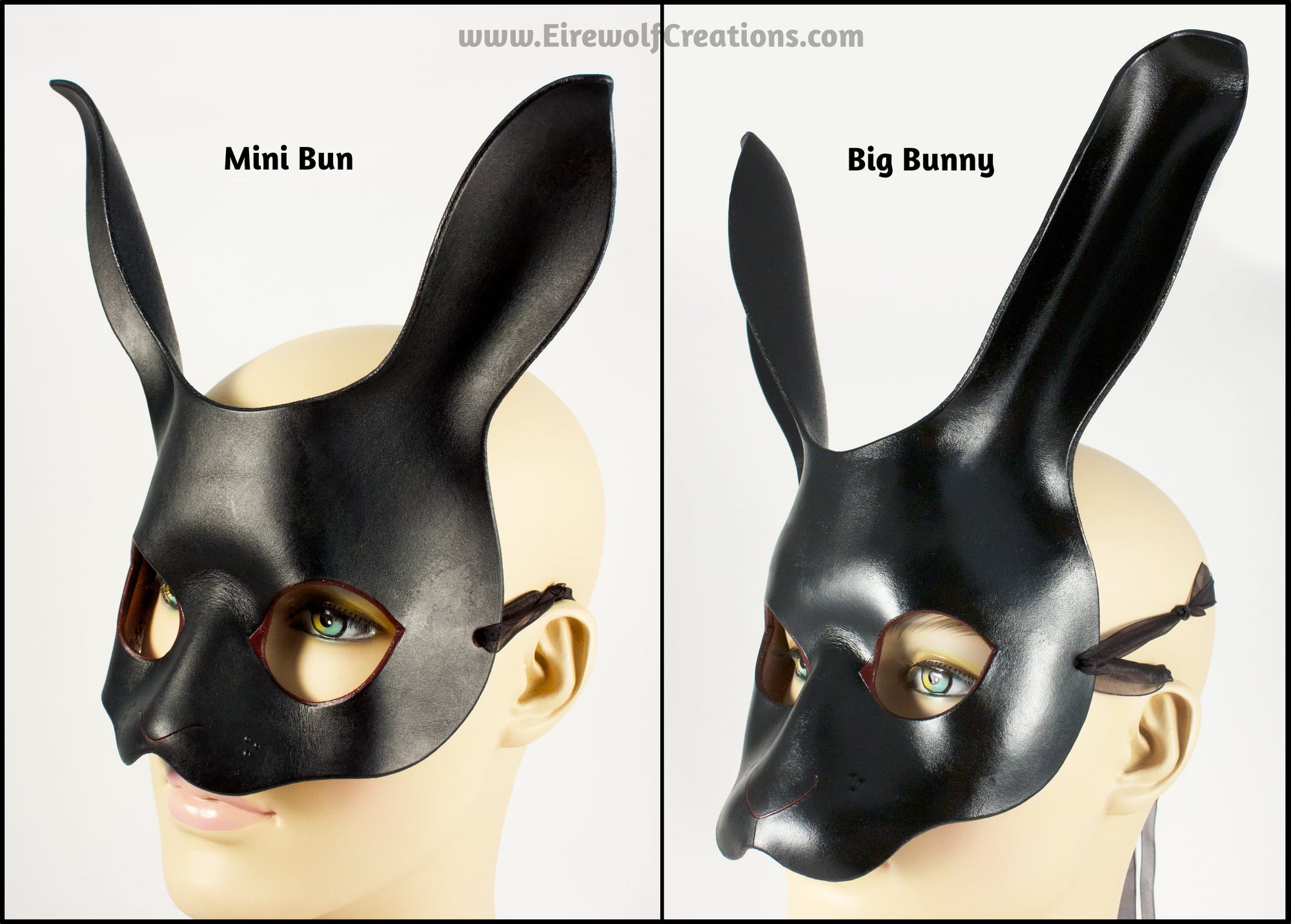 Brown Rabbit masquerade mask handmade leather bunny costume Halloween Mardi Gras