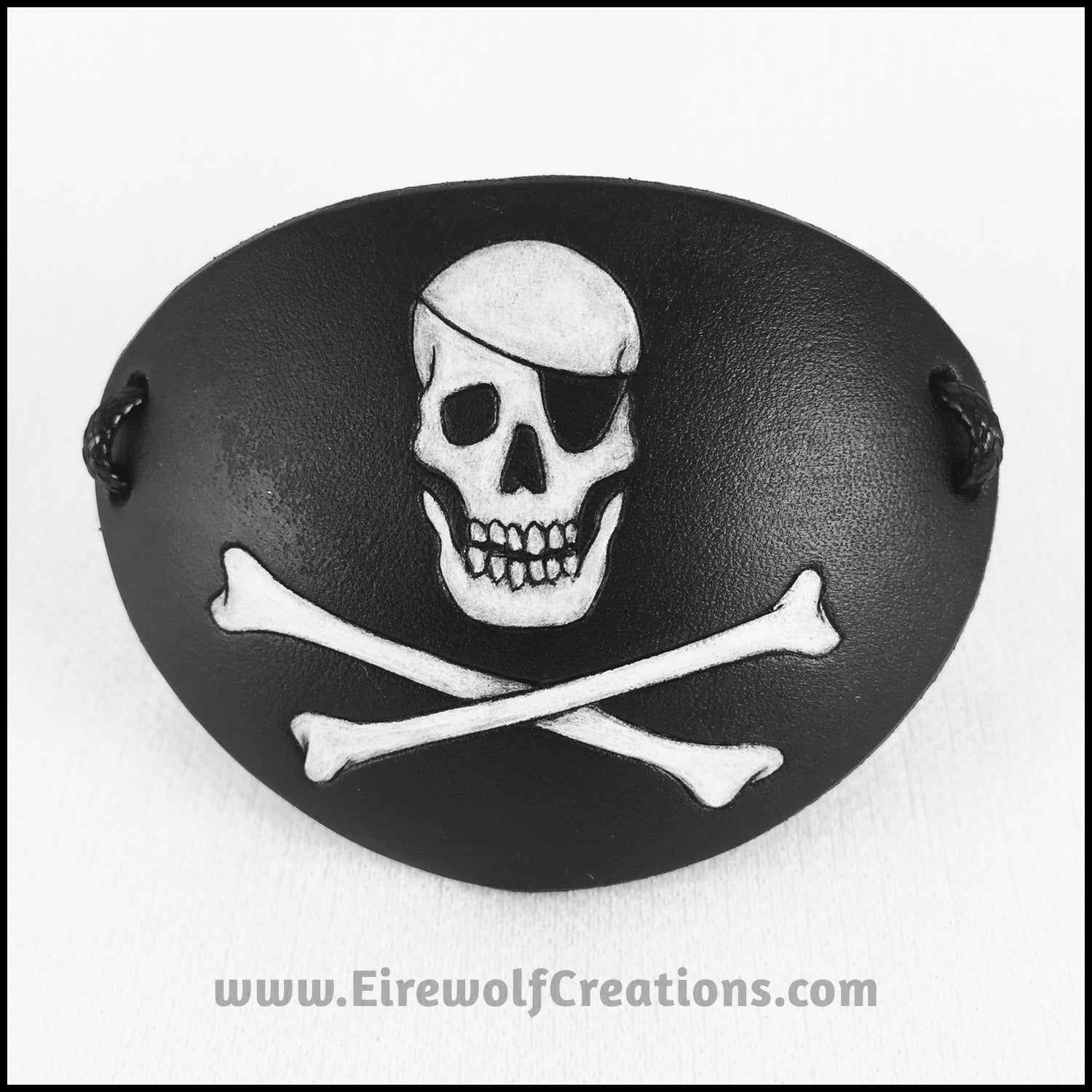 Meta Jolly Roger, skull with an eyepatch and crossbones, leather pirat -  Eirewolf Creations