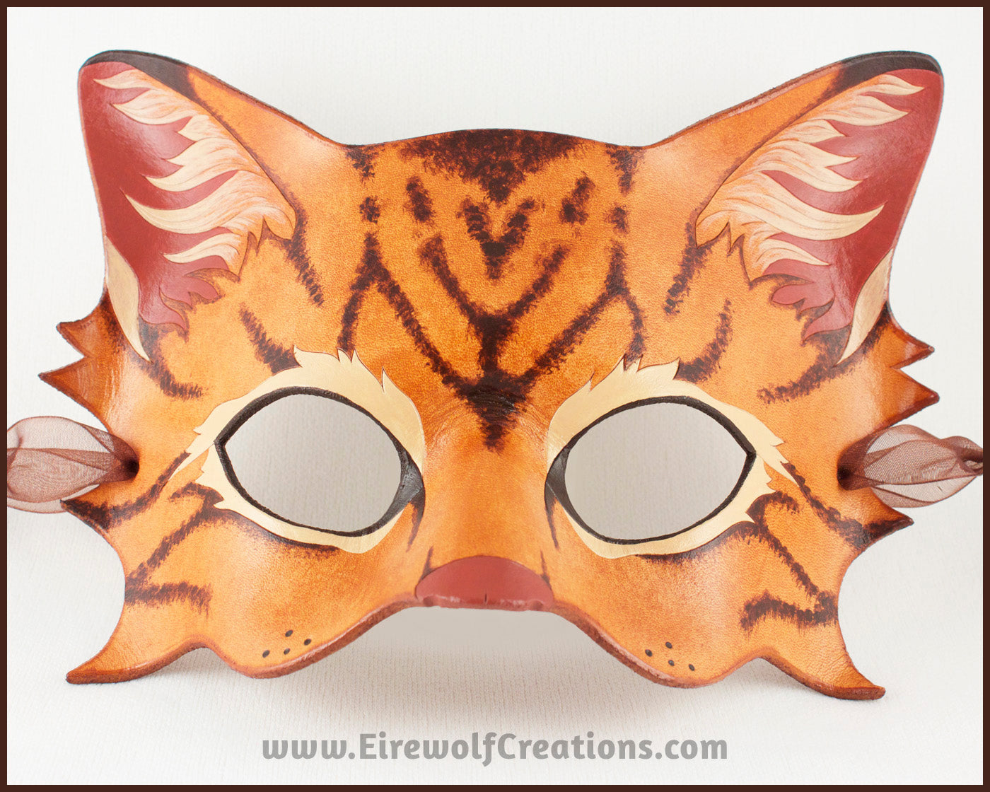 Lioness mask, handmade leather lion wild cat mask for Halloween