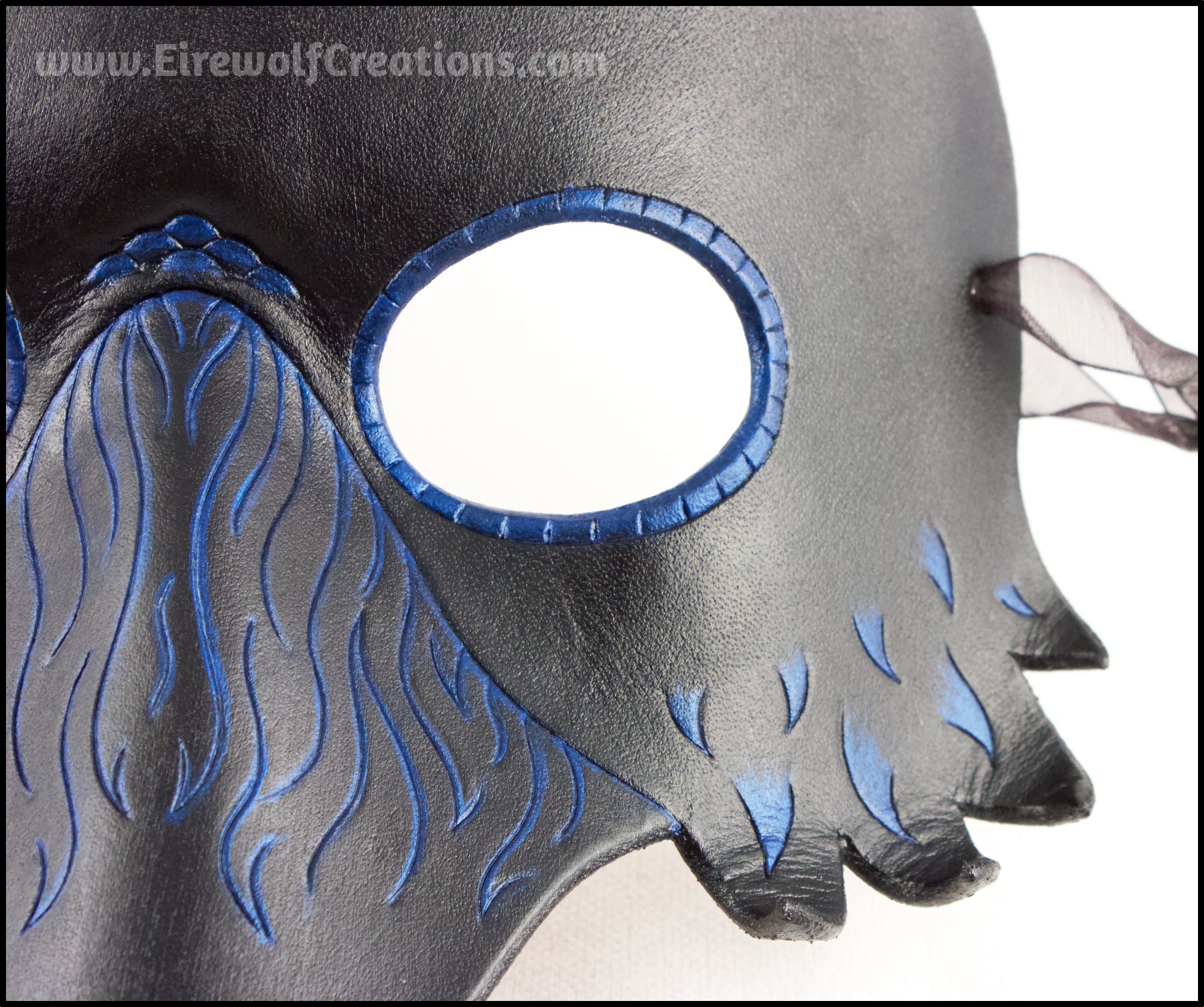 Raven mask leather crow masquerade costume Halloween Mardi Gras Trickster larp black bird