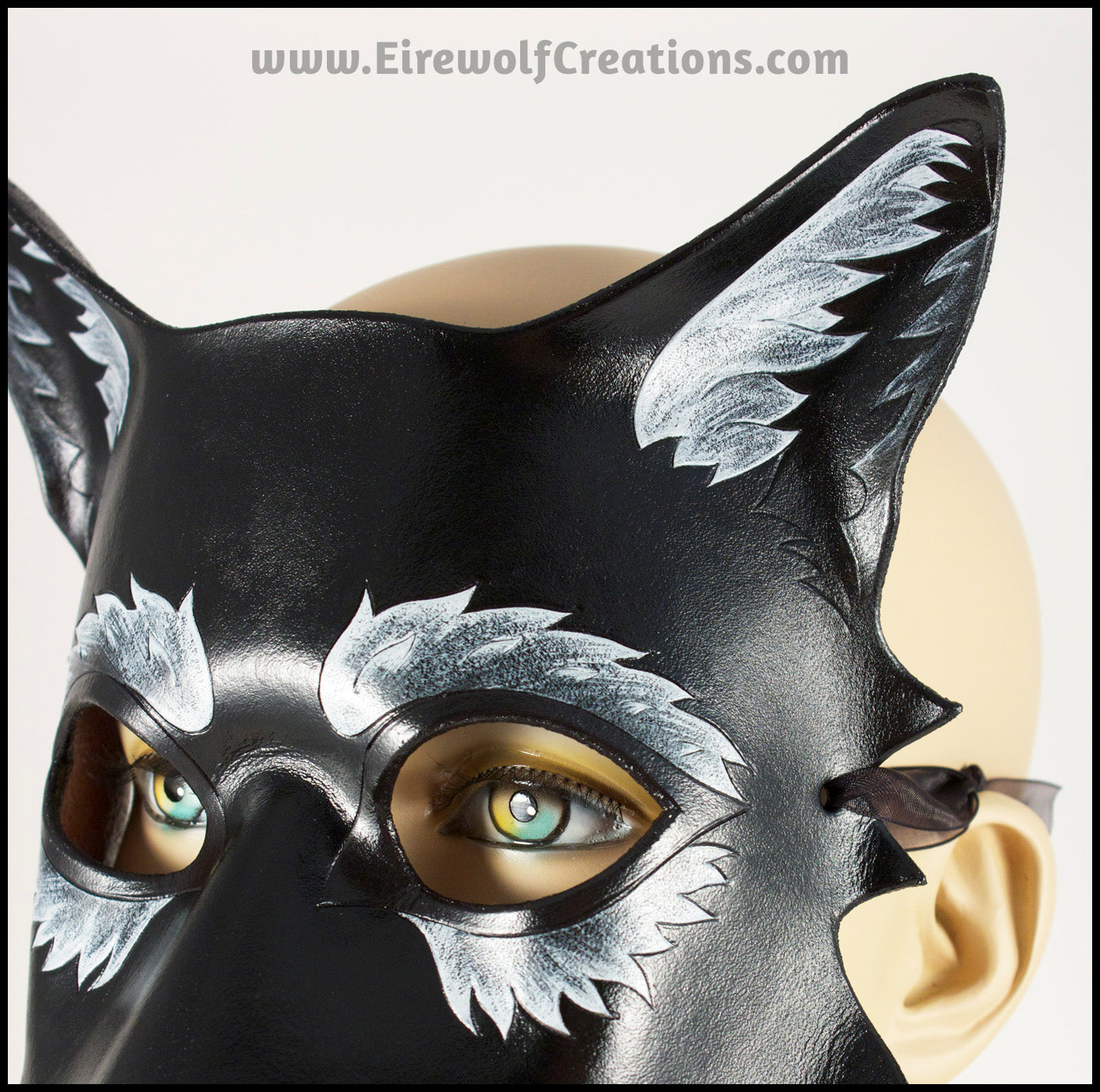 Silver and Black Cat Mask for costumes